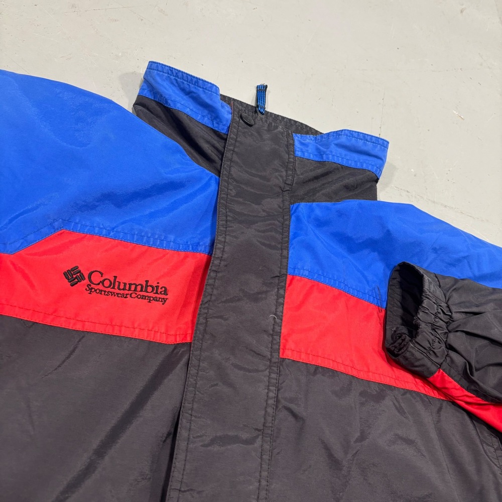 Columbia Bugaboo Colorblock Jacket Blue Red Black Vintage Shell Size Youth 18/20